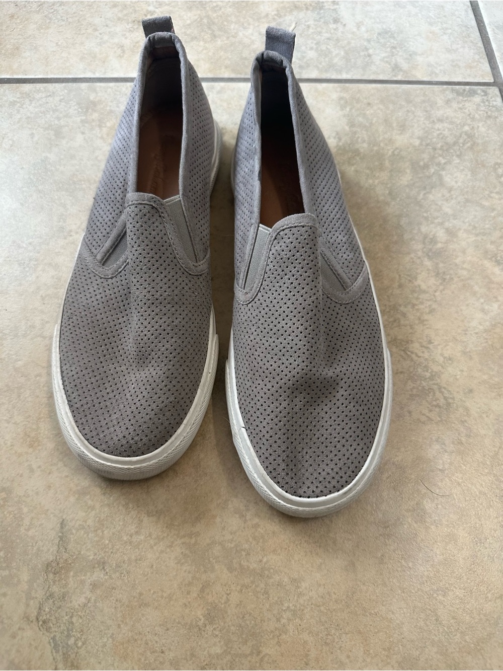 Tommy Bahama Women's Grey Perforated Slip-On Loafers